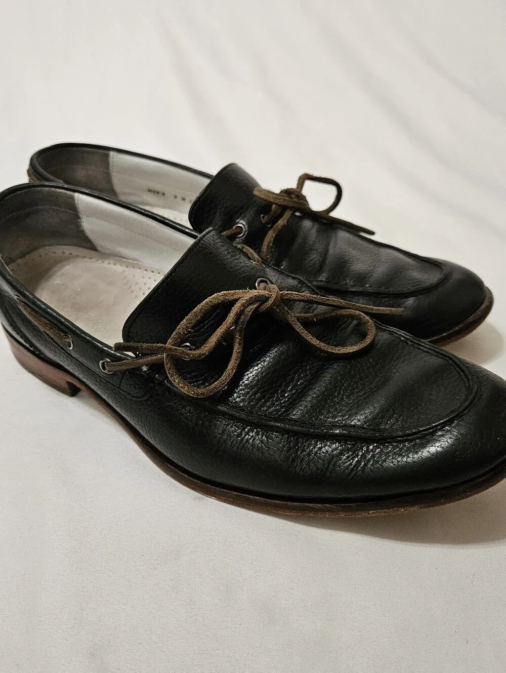 Cole Haan Shoes Mens Size 9 Black Leather Vtg Air Boat Loafers Slip On Dress
